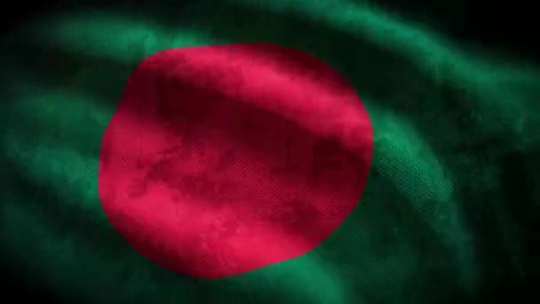 Bandeira Grunge Bangladesh Animação Loop — Vídeo de Stock