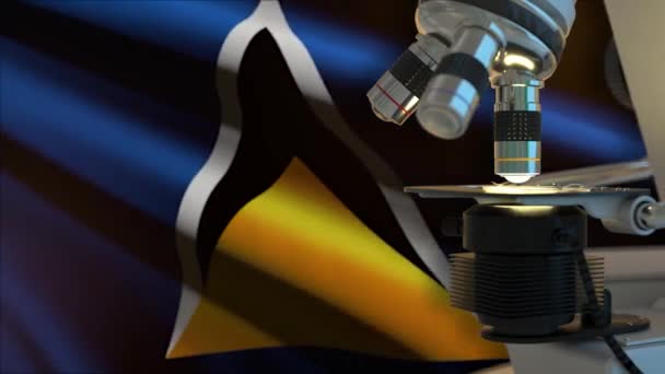 Saint Lucia Vetenskap Koncept Med Flagga — Stockvideo