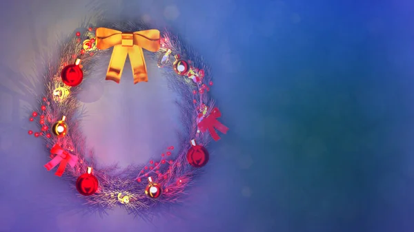 Corona Navidad Decorada Lugar Libre Para Contenido Cgi Abstracta Ilustración — Foto de Stock