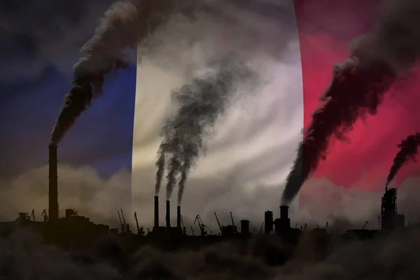 Pollution Sombre Lutte Contre Changement Climatique Concept Illustration Industrielle Tuyaux — Photo