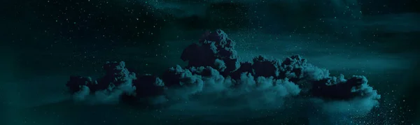 Schattig Panoramisch Cumulus Nachts Achtergrond Cgi Natuur Illustratie — Stockfoto