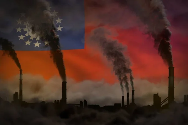 Conceptul Încălzirii Globale Fum Dens Din Coșurile Fum Plante Fundalul — Fotografie, imagine de stoc