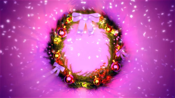 Красивый Украшенный Новогодний Цирк Красочный Фон Цифровая Трехмерная Иллюстрация Объекта — стоковое фото