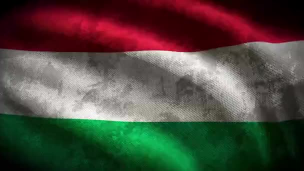 Hungria Bandeira Grunge Animação Loop — Vídeo de Stock