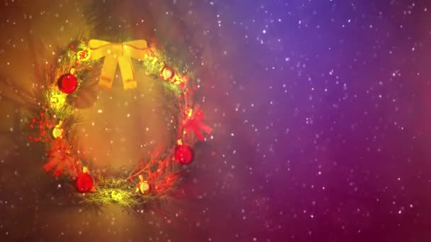 Decorato Cerchio Natale Colorato Con Spazio Vuoto Qualsiasi Contenuto — Video Stock