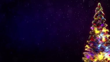 Metnin için boş alanı olan dekore edilmiş noel ağacı