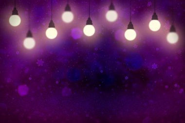 Oldukça parlak soyut arka plan parıltılı ışıklar ampuller ve düşen kar taneleri bokeh - içeriğiniz için boş alanı olan tatil modeli dokusu