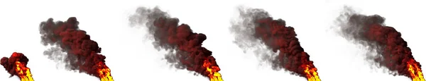 Fuego Columna Contaminación Del Aire Blanco Aislado Cgi Ilustración Industrial —  Fotos de Stock