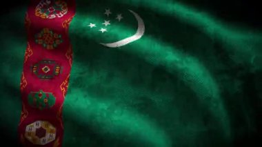 Türkmenistan grunge bayrağı - döngü animasyonu