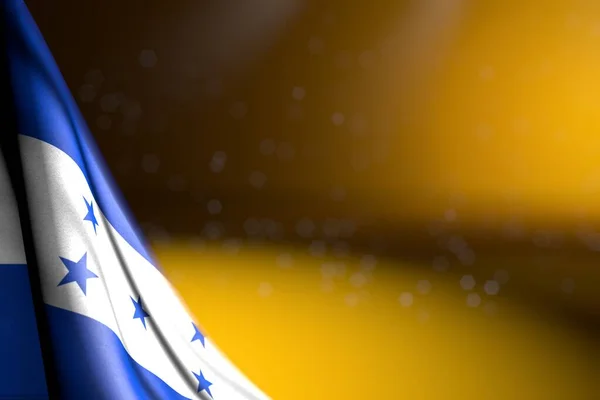 Wonderful Illustration Honduras Flag Hanging Diagonal Yellow Bokeh Free Place — Stock Photo, Image