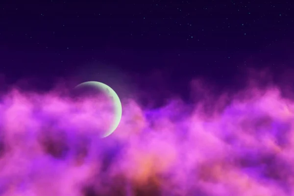 Gothic Nebel Mit Mond Konzept Kreativen Abstrakten Hintergrund Für Cliparts — Stockfoto