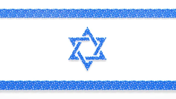 Lindo Patrón Decorativo Bandera Israel Azul Aislado Ilustración Digital Objeto — Foto de Stock