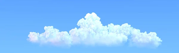 Panorama Dużych Białych Cumulus Chmury Obraz Odizolowany Natura Ilustracja — Zdjęcie stockowe