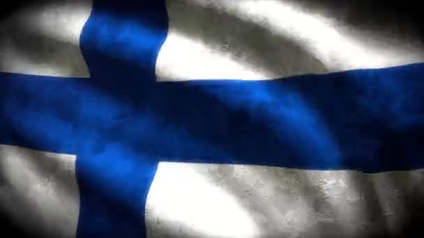 Finlândia Laço Bandeira Grungy — Vídeo de Stock