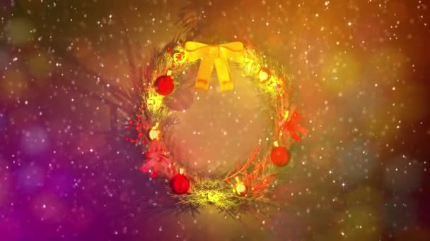 装饰五彩缤纷的圣诞冠冕 为你的文字留有空隙 — 图库视频影像