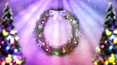 güzel xmas taç ve çam ağacı odaklanmış arka plan