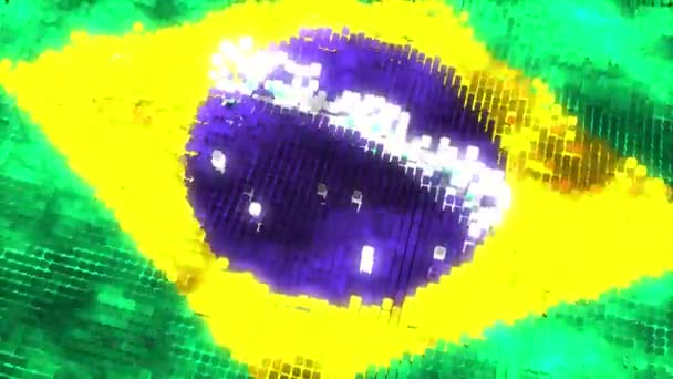 Flaga Futurystyczna Brazylii Pętla — Wideo stockowe