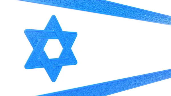 Vacker Israel Flagga Blå Dekorativa Tracery Isolerad Begrepp Objekt Illustration — Stockfoto