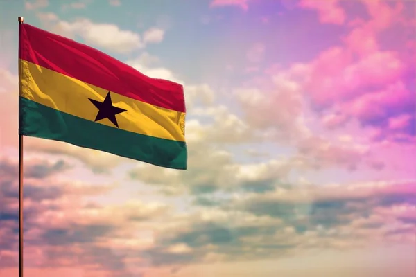Modélisation Flottante Drapeau Ghana Avec Endroit Pour Votre Texte Sur — Photo