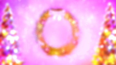 yumuşak odaklı çam ağacı ve yeni yıl taçlandırması - cg soyut 3D illüstrasyon