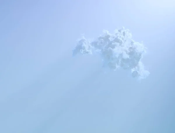 single cloud on blue sky backdrop isolated. cg nature 3D illustration