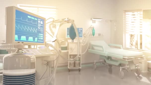 Intensivstation Hightech Krankenhauszimmer — Stockvideo