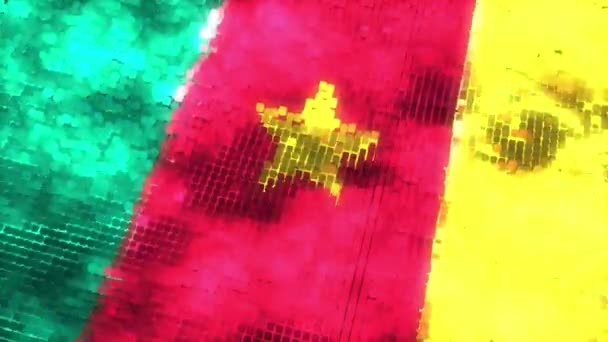 Cameroun Futuristisk Flag Loop – Stock-video