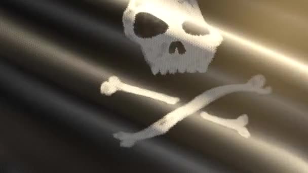 Піратський Блискучий Прапор Цикл Анімації — стокове відео