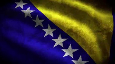 Bosna-Hersek grunge bayrağı - döngü animasyonu