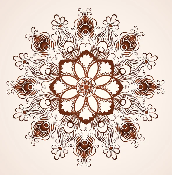 Mandala penelor de păun — Vector de stoc