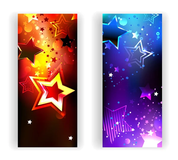 Two banners with abstract stars — Stock Vector