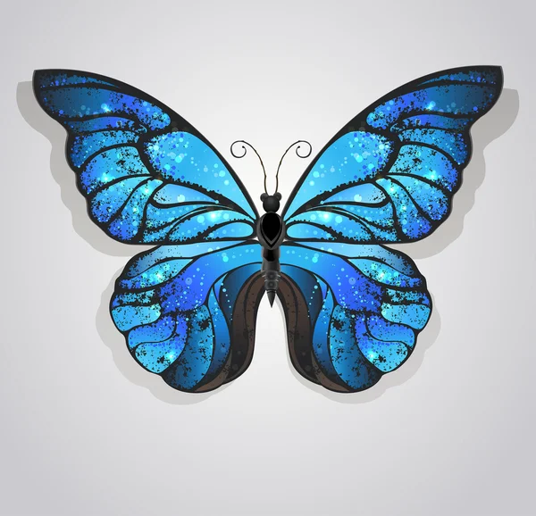 Blauwe vlinder morpho — Stockvector