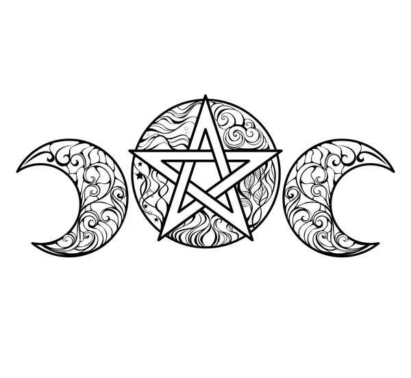 Hat sanatı pentagram — Stok Vektör