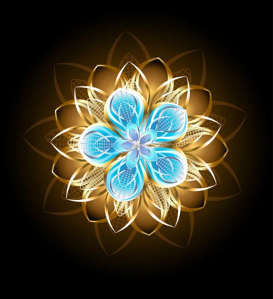 Абстрактный бирюзовый цветок — стоковый вектор
