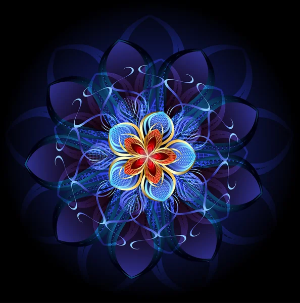 Flor azul abstrato — Fotografia de Stock