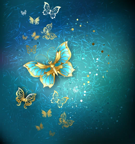 Papillons d'or de luxe — Image vectorielle