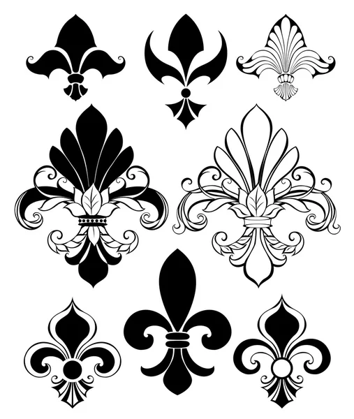 Fleur de Lis kümesi — Stok Vektör