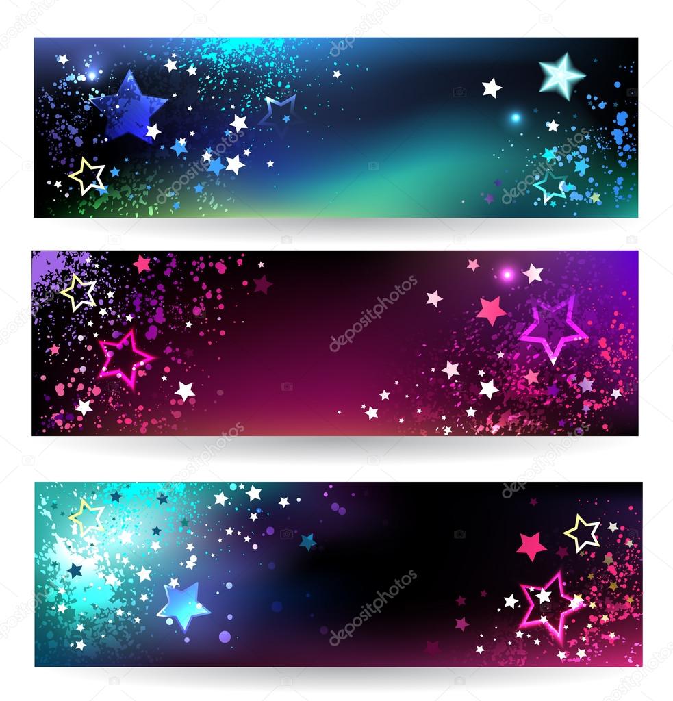 banner with bright stars