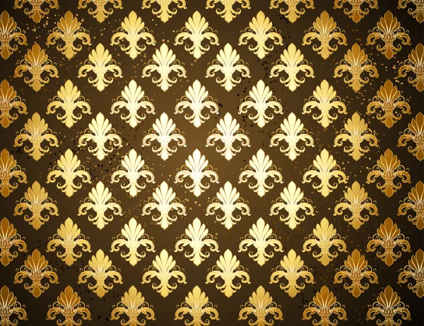 Fondo con oro Fleur de Lis — Archivo Imágenes Vectoriales