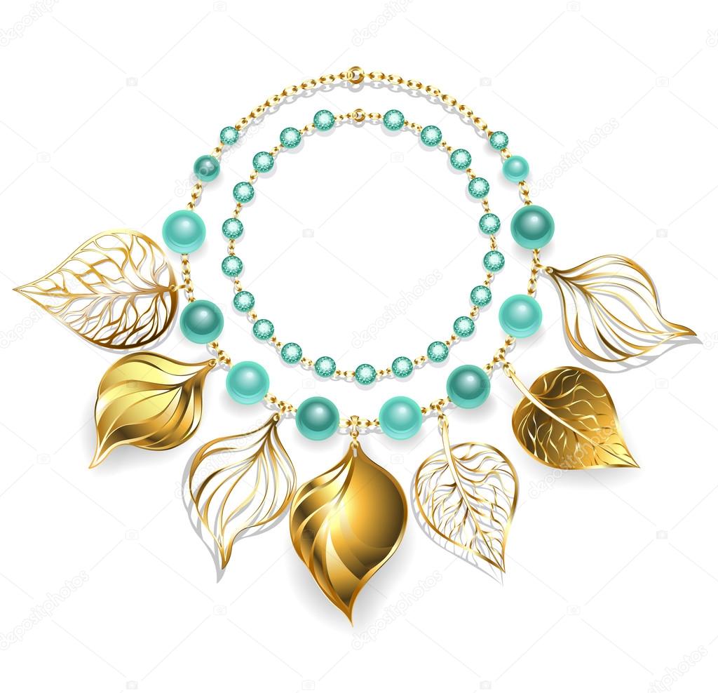 necklace of golden leaves