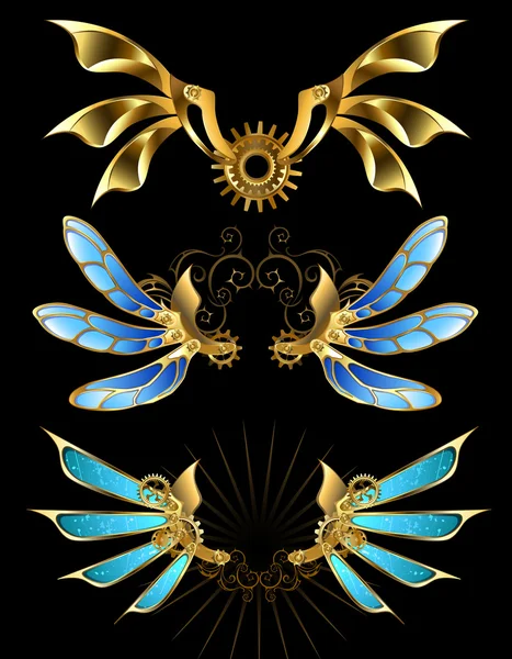 Set of mechanical wings — Stok Vektör