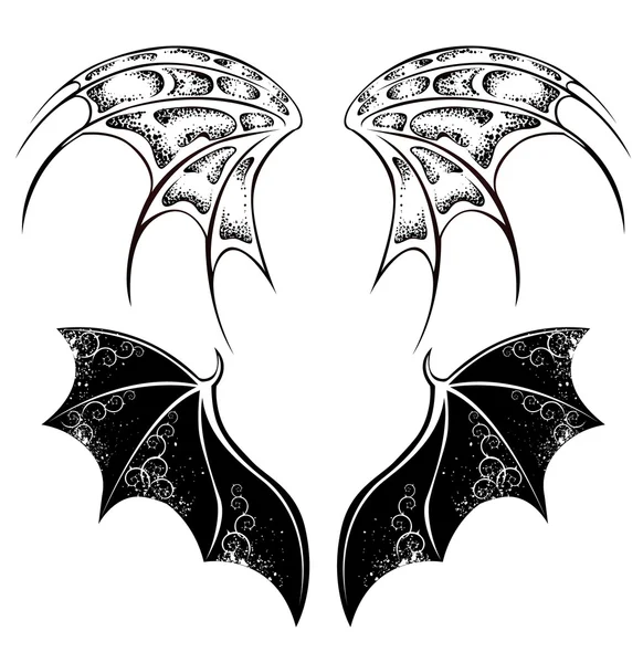 Ailes de dragon noir — Image vectorielle