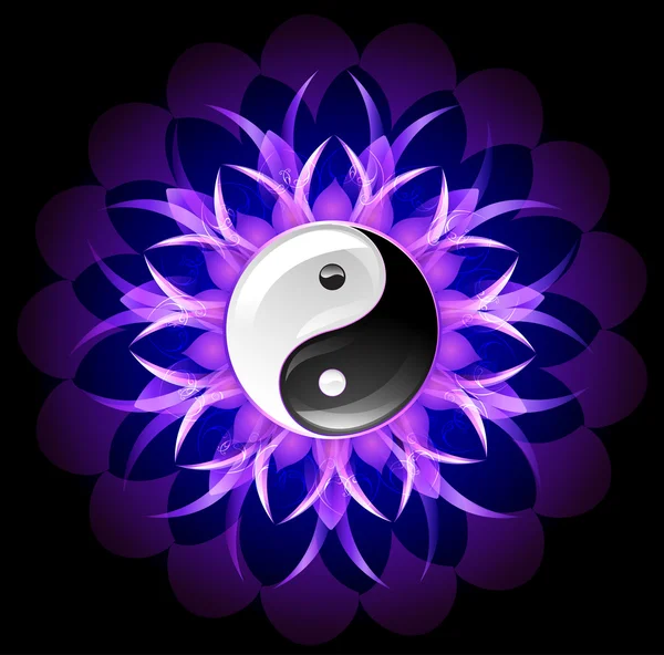 Yin yin de lótus brilhante — Vetor de Stock