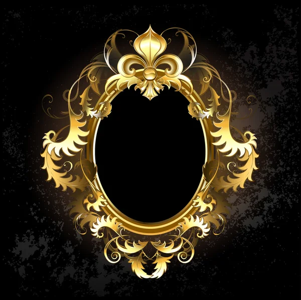 Ovale gouden frame — Stockvector