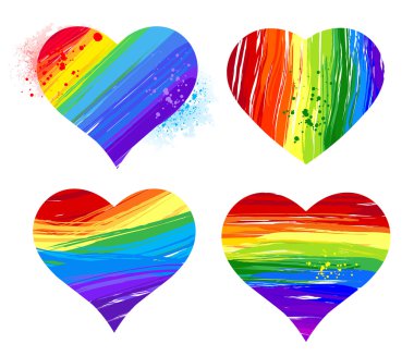 Güzel gökkuşağı Kalpler