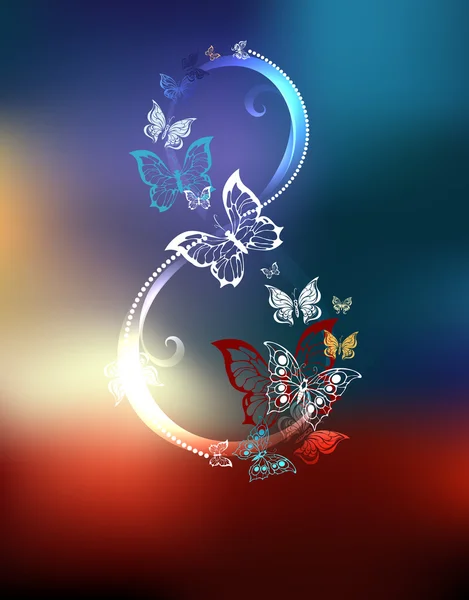 Huit papillons blancs — Image vectorielle