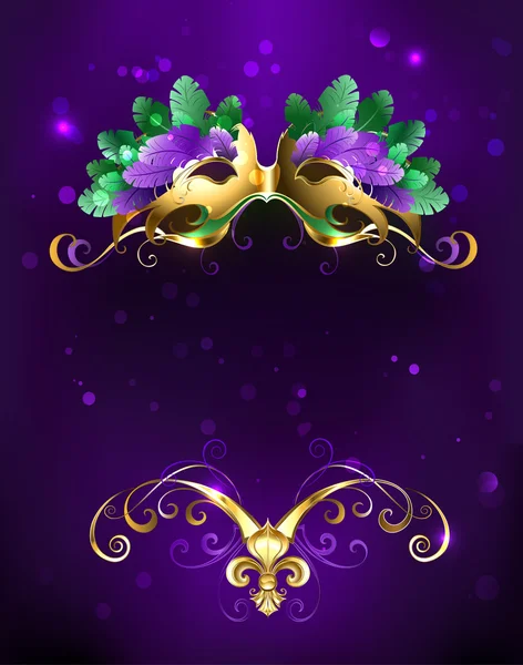 Masque Mardi Gras de plumes vives — Image vectorielle