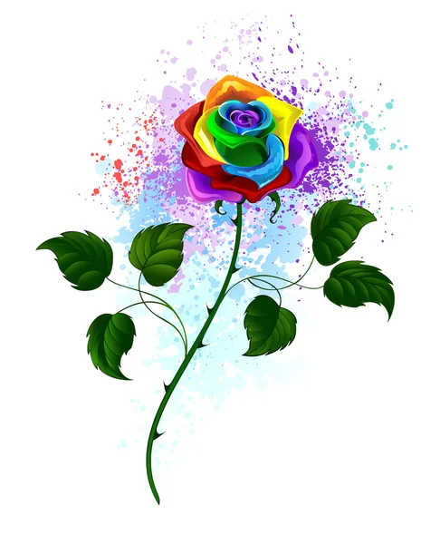 Rosa arcobaleno su sfondo bianco — Vettoriale Stock