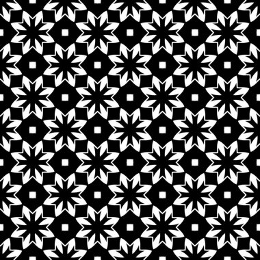 Çiçek biçimli basit desen, siyah ve beyaz renk, geometrik stil çiçek örtüsü, doku, arka plan