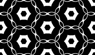 Çiçek biçimli basit desen, siyah ve beyaz renk, geometrik stil çiçek örtüsü, doku, arka plan